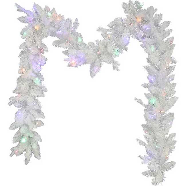 9-Foot Pre-Lit Multi-Colored LED Jackson White Pine Garland - Garlands - 1