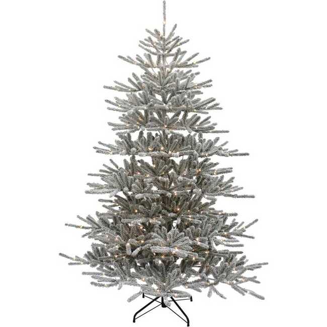 7-Foot Pre-Lit Warm White LED Vail Flocked Pine Tree - Trees - 1