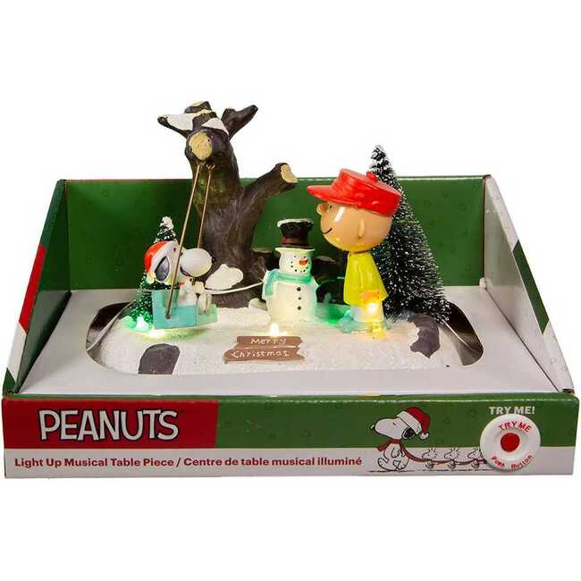 6.75-Inch Battery-Operated Snoopy on Swing Lit Musical Table Piece - Accents - 1