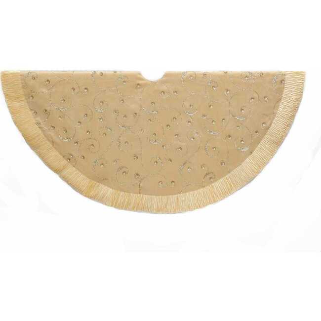 50-inch Gold Sequin Tree skirt - Tree Skirts - 1
