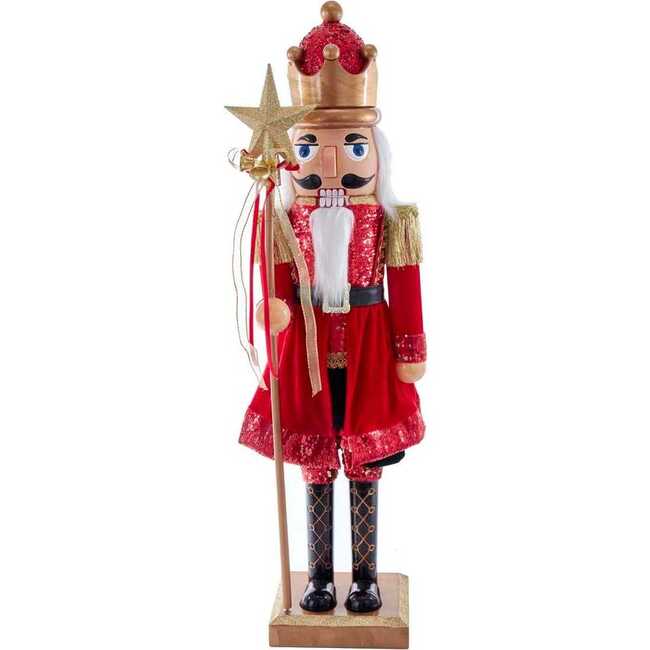 32-Inch Plastic Red and Gold King Nutcracker - Nutcrackers - 1