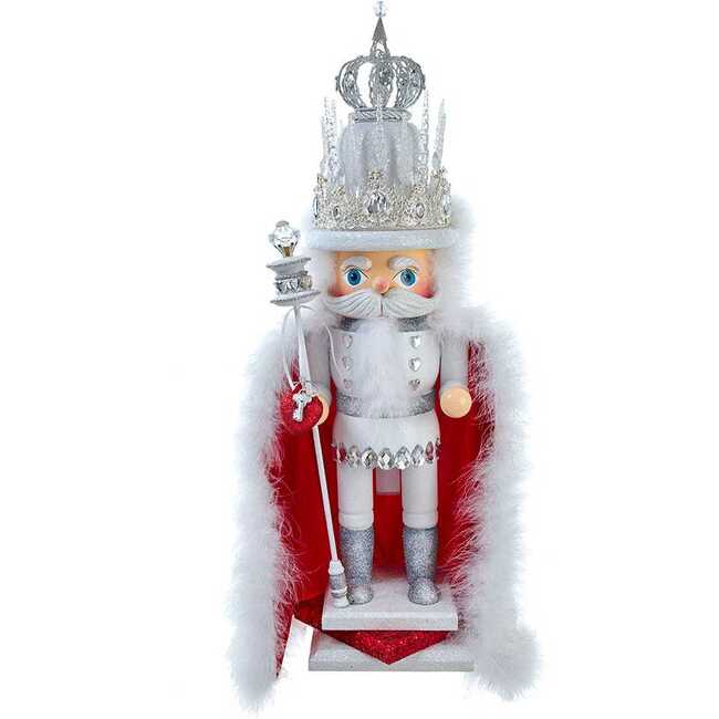 28-Inch Hollywood White Ice King with Red Cape Nutcracker - Nutcrackers - 1
