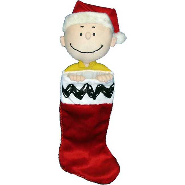 21-Inch Charlie Brown Plush Head Stocking - Stockings - 1