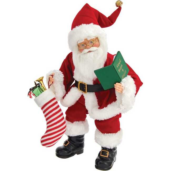 16-Inch Kringle Klaus Santa with Book and Stocking - Accents - 1
