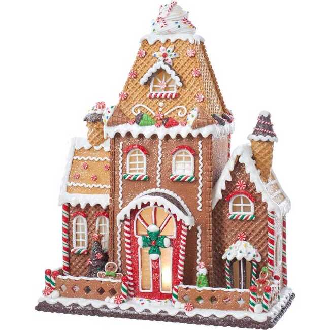 16-Inch Battery-Operated Claydough Fancy Gingerbread House - Accents - 1