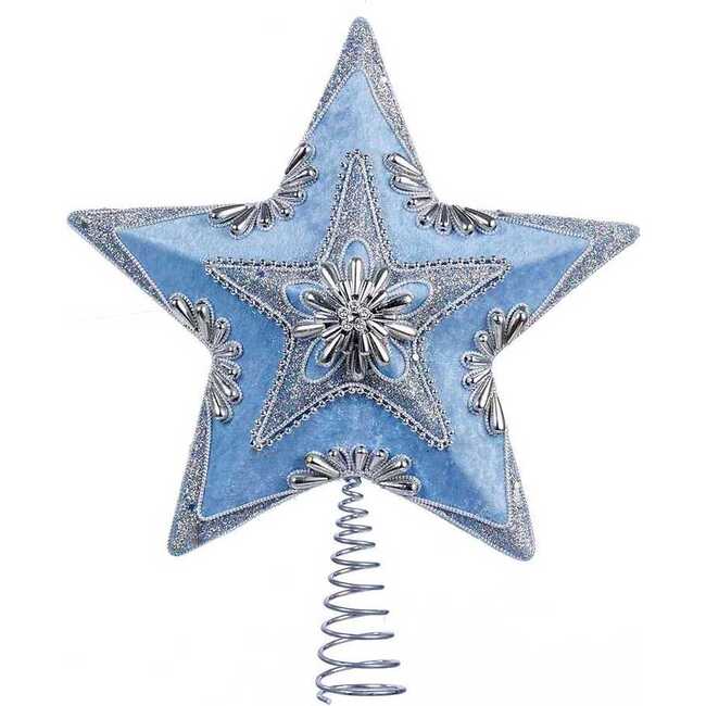 13.5-Inch Pale Blue and Silver Star Treetop - Tree Toppers - 1