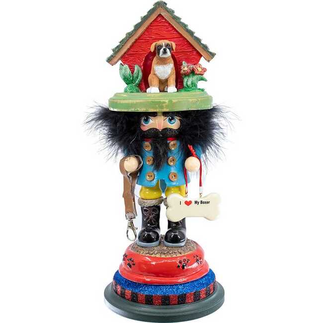 14-Inch Hollywood Boxer Dog House Hat Nutcracker - Nutcrackers - 1