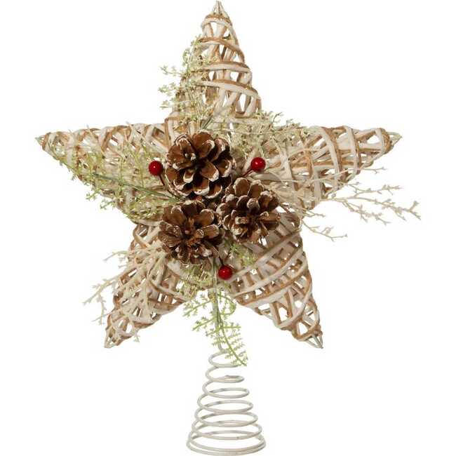 12-Inch Metal and Natural Christmas Tree Topper - Tree Toppers - 1