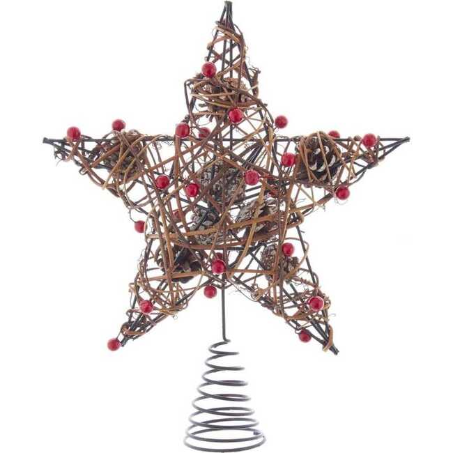 12-Inch Natural Brown Star Treetop with Berries - Tree Toppers - 1