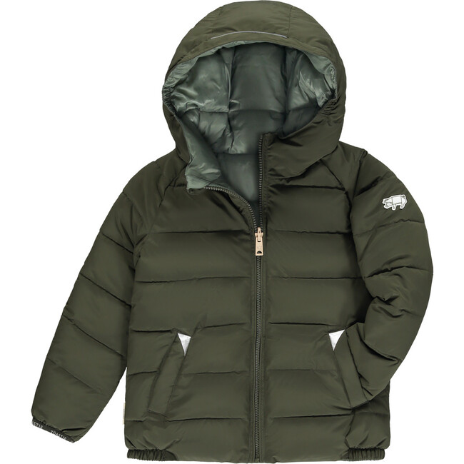 Eco-Reversible Puffer, Matte Antique Olive And Sage