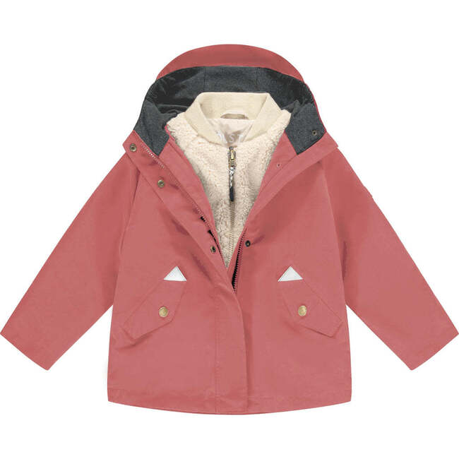 3-in-1 Raincoat, Pink Rose And Shortbread Sherpa