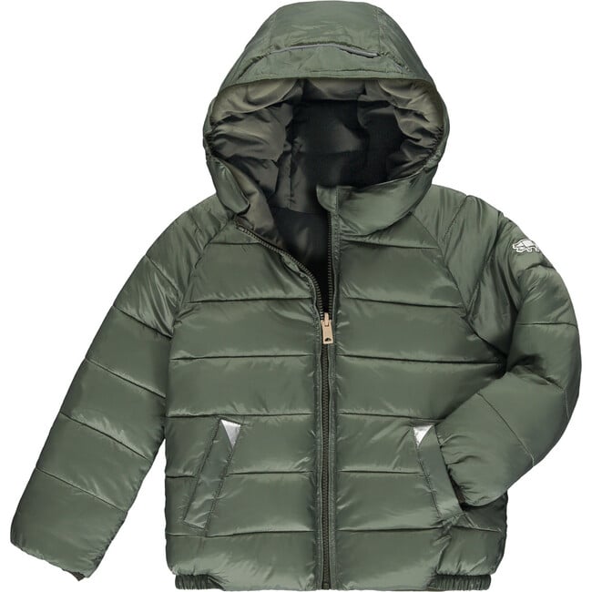 Eco-Reversible Puffer, Matte Antique Olive And Sage - Parkas - 3