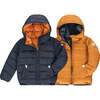 Eco-Reversible Puffer, Matte Ink Navy And Honey - Parkas - 5