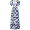 Womens Pomelo Dress, White & Blue - Dresses - 1 - thumbnail