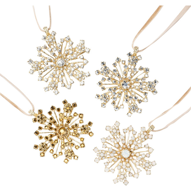 Sparkle Snowflake Hanging Ornament Boxed Set, Gold - Ornaments - 1