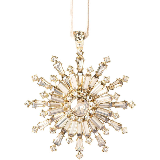 Dazzling Snowflake Hanging Ornament, Gold