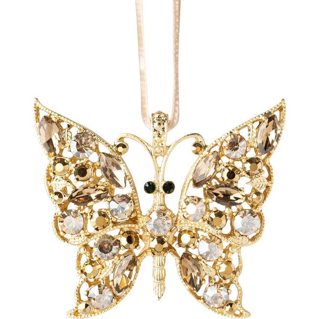 Butterfly Hanging Ornament, Gold - Ornaments - 1