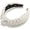 Women's Woven Pearl Knotted Headband, Ivory - Hair Accessories - 1 - thumbnail
