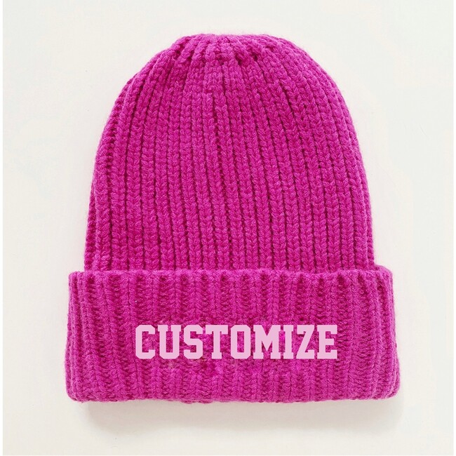 Women's Personalized Chunky Beanie, Pink
