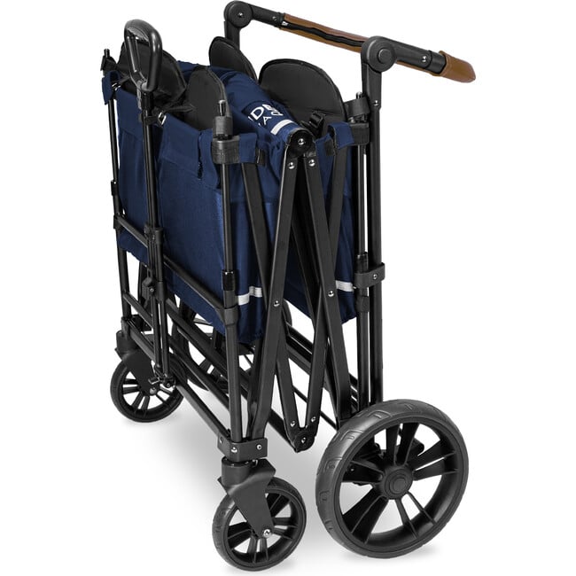 Pull & Push Quad Stroller Wagon 4 Seater, Navy - Travel Systems - 5