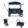 Pull & Push Quad Stroller Wagon 4 Seater, Navy - Travel Systems - 6