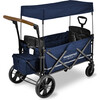 Pull & Push Double Stroller Wagon 2 Seater, Navy - Double Strollers - 3