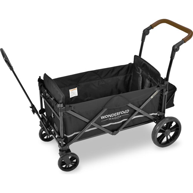 Pull & Push Double Stroller Wagon 2 Seater, Black - Double Strollers - 4