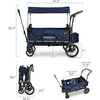 Pull & Push Double Stroller Wagon 2 Seater, Navy - Double Strollers - 6