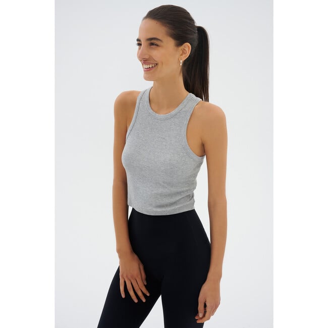 Kiki Rib Crop Tank, Heather Grey - Bras - 5