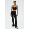 Raquel High Waist Flare w/ Split Hem, Black - Leggings - 4