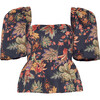 Alexis Top, Multi Jacobean Black - T-Shirts - 1 - thumbnail