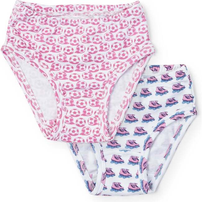 Lauren Pima Cotton Underwear Set, Soccer Shots Pink/Let's Roll Pink