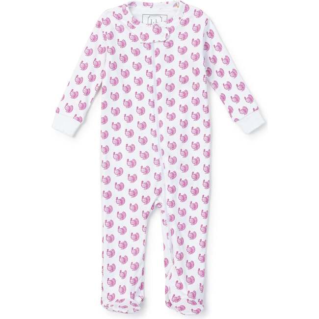 Parker Pima Cotton Zipper Pajama, Turkey Trot Pink