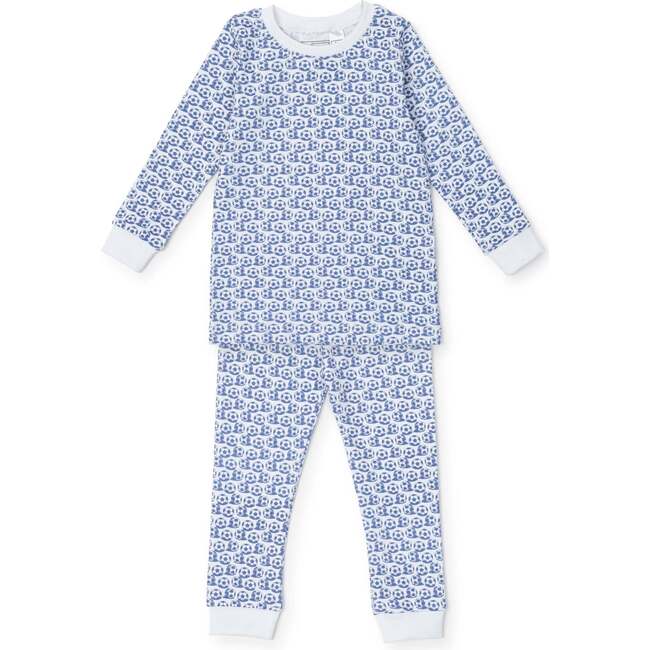 Grayson Pima Cotton Pajama Pant Set, Soccer Shots Blue - Pajamas - 1