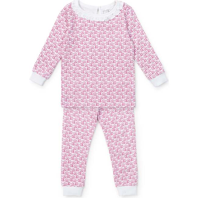 Ava Pima Cotton Pajama Pant Set, Soccer Shots Pink
