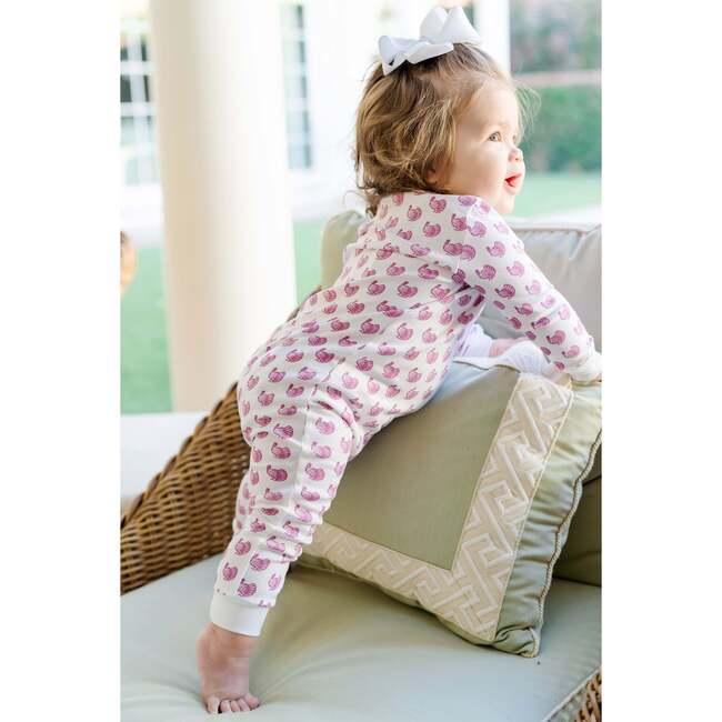 Parker Pima Cotton Zipper Pajama, Turkey Trot Pink - Pajamas - 3