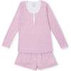 Women's Marty Pima Cotton Pajama Short Set, Soccer Shots Pink - Pajamas - 1 - thumbnail
