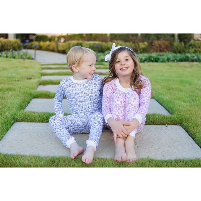 Ava Pima Cotton Pajama Pant Set, Soccer Shots Pink - Pajamas - 4