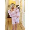 Women's Marty Pima Cotton Pajama Short Set, Soccer Shots Pink - Pajamas - 4 - thumbnail