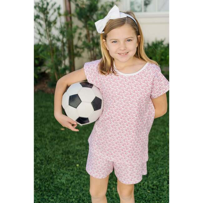 Emery Pima Cotton Short Set, Soccer Shots Pink - Mixed Apparel Set - 3