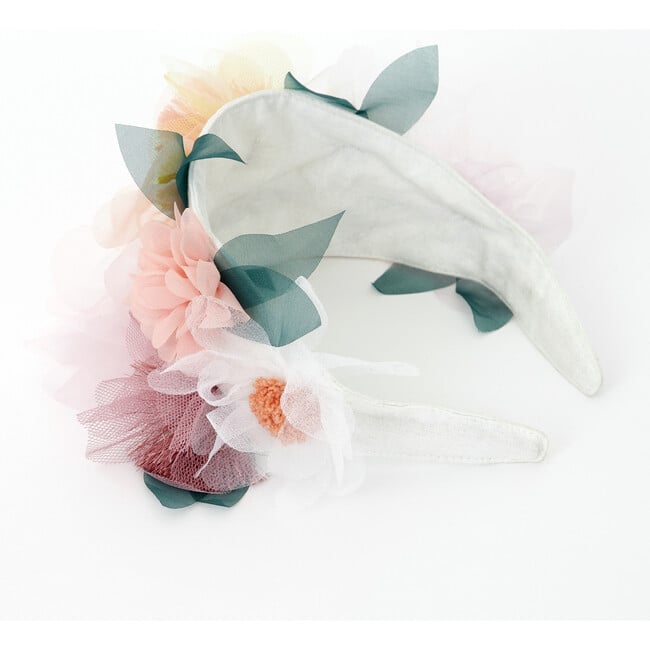 Floral Headband, Tulle/Pom Pom - Hair Accessories - 6