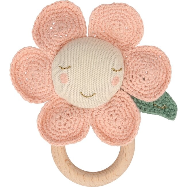 Peach Daisy Baby Rattle - Rattles - 2