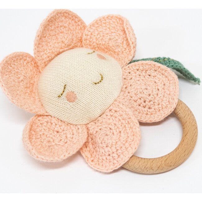 Peach Daisy Baby Rattle - Rattles - 3