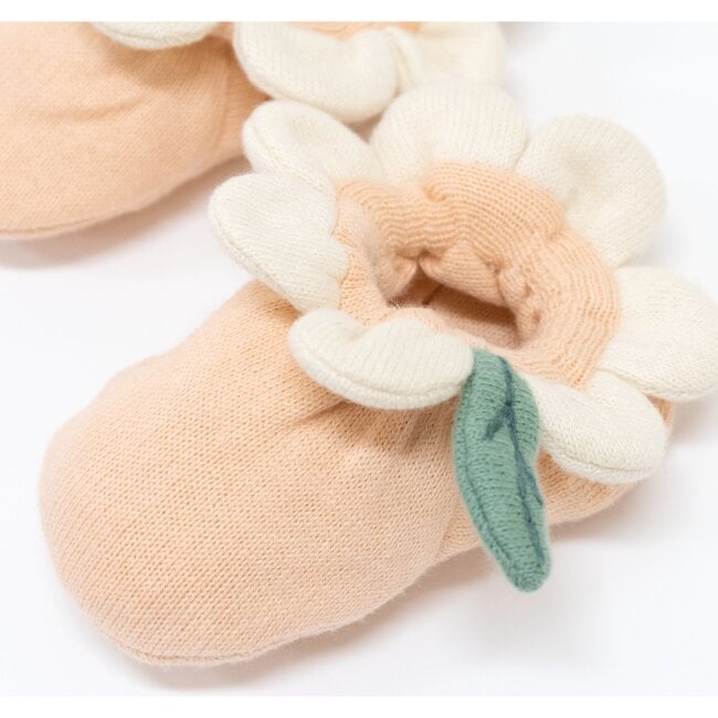 Peach Daisy Baby Booties - Booties - 3