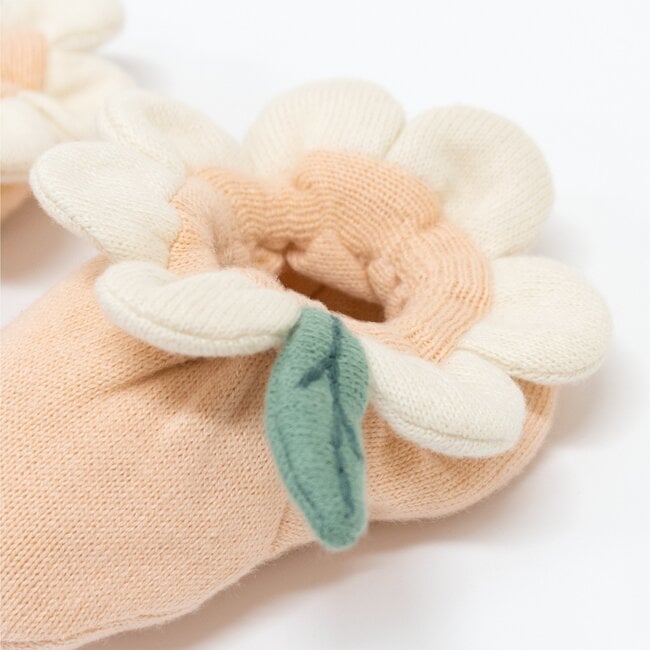 Peach Daisy Baby Booties - Booties - 4