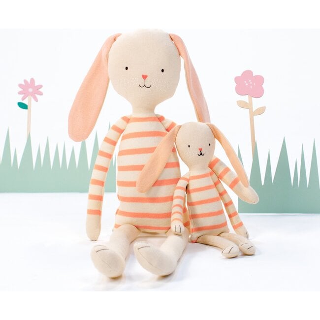 Alfalfa Large Knit Bunny, Coral - Plush - 6