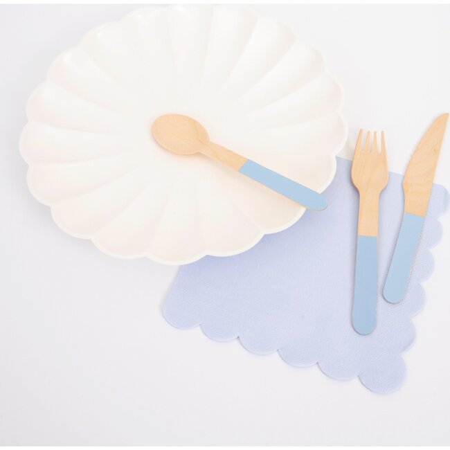 Soft Blue Wooden Cutlery Set