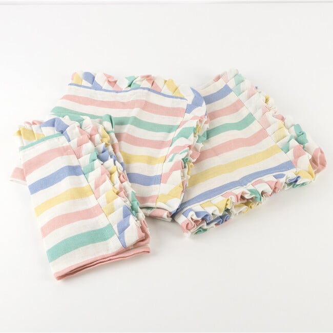 Multicolored Stripe Ruffle Napkins - Tabletop - 3