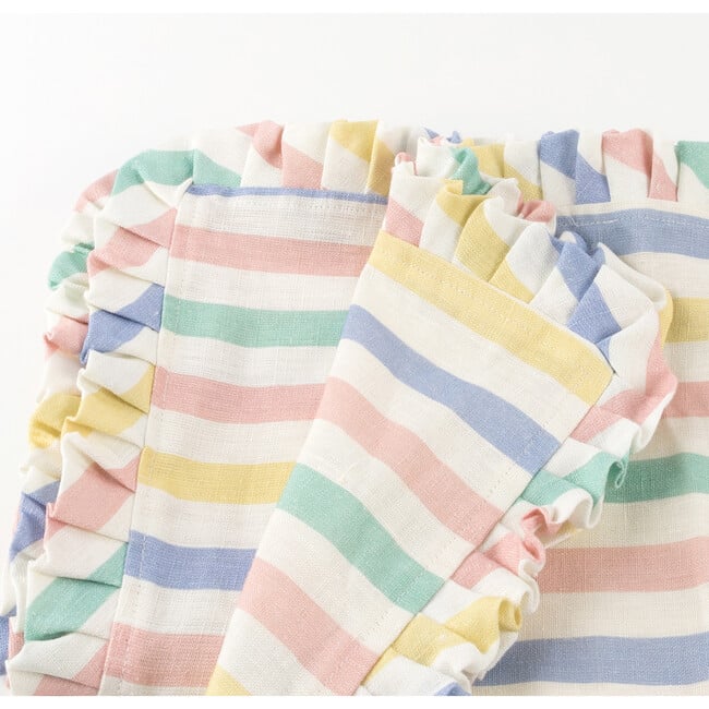 Multicolored Stripe Ruffle Napkins - Tabletop - 5