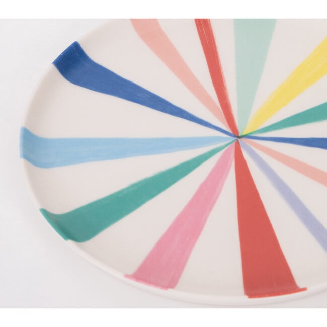 Large Bright Stripe Reusable Bamboo Plates - Tableware - 3